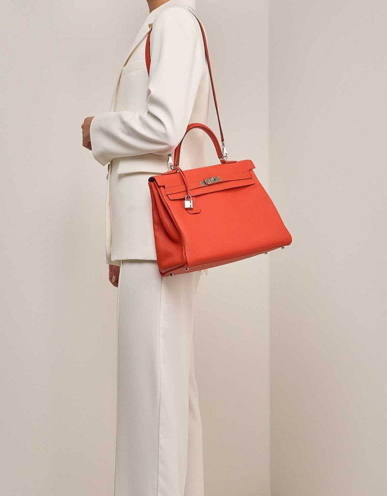 Hermès Kelly 35 Togo Capucine on Model | Sell your designer bag