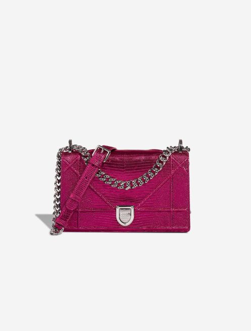 Dior Diorama Small Lizard Hot Pink Front | Sell your designer bag