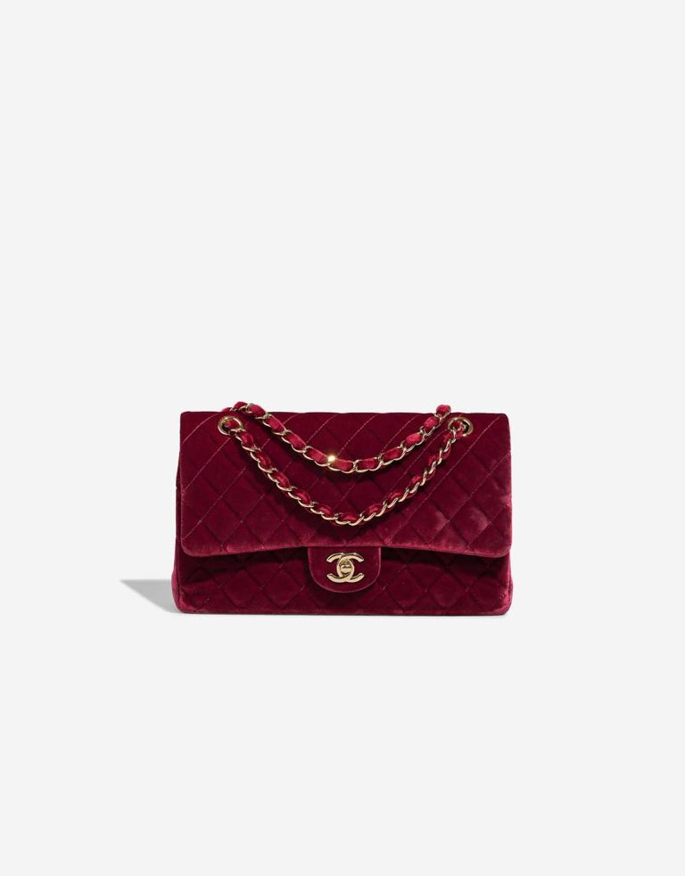 Chanel Timeless Medium Velvet Burgundy Front | Sell your designer bag