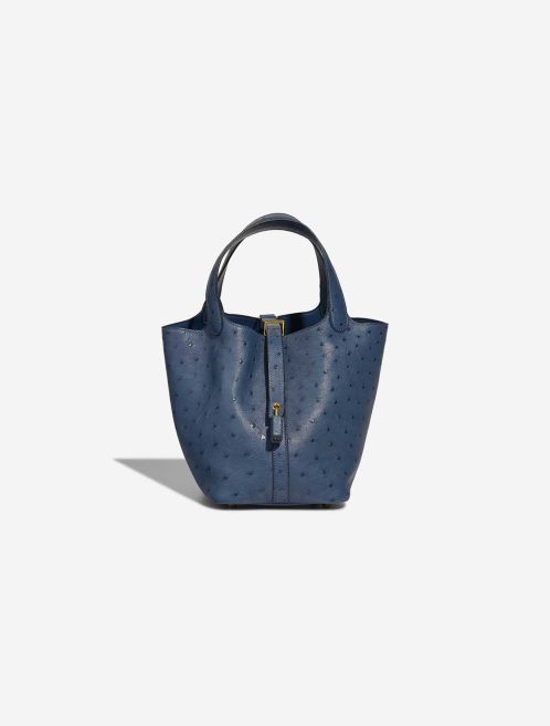 Hermès Picotin 18 Ostrich Deep Blue Front | Verkaufen Sie Ihre Designer-Tasche