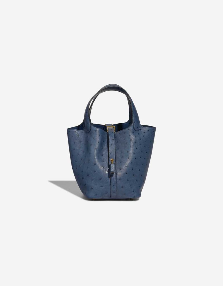 Hermès Picotin 18 Ostrich Deep Blue Front | Sell your designer bag