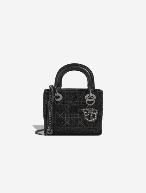 Dior Lady Mini Broderie / Veau Noir Front | Vendez votre sac de créateur