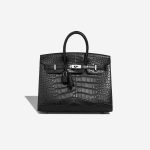 Hermès Birkin 25 Matte Alligator Schwarz Front | Verkaufen Sie Ihre Designer-Tasche