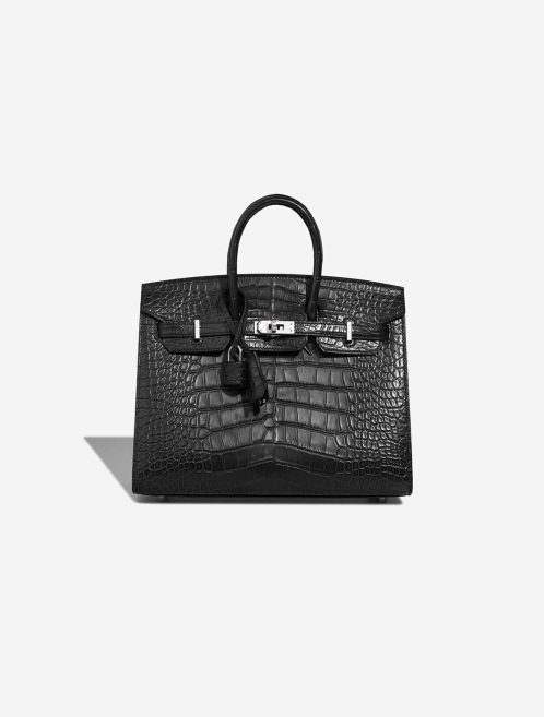 Hermès Birkin 25 Matte Alligator Schwarz Front | Verkaufen Sie Ihre Designer-Tasche