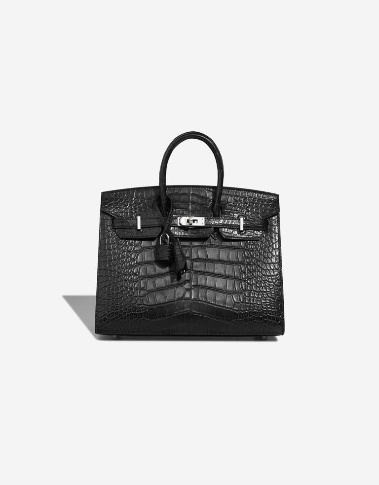 Hermès Birkin 25 Matte Alligator Black Front | Sell your designer bag