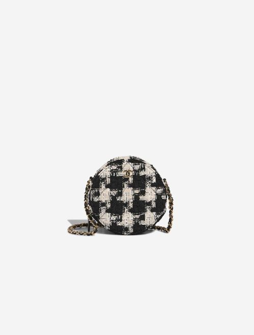 Chanel Round Clutch Tweed Black / White Front | Sell your designer bag