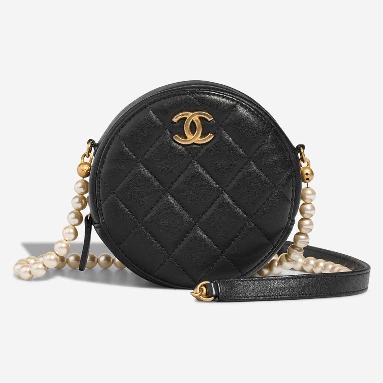 Chanel Round Clutch Kalbsleder  Schwarz Front | Verkaufen Sie Ihre Designer-Tasche