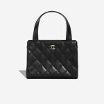 Chanel Timeless Handle Medium Lammleder Schwarz Front | Verkaufen Sie Ihre Designer-Tasche