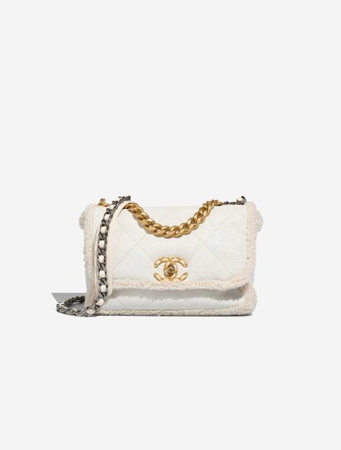 Chanel 19 Flap Bag Shearling White Front | Verkaufen Sie Ihre Designer-Tasche