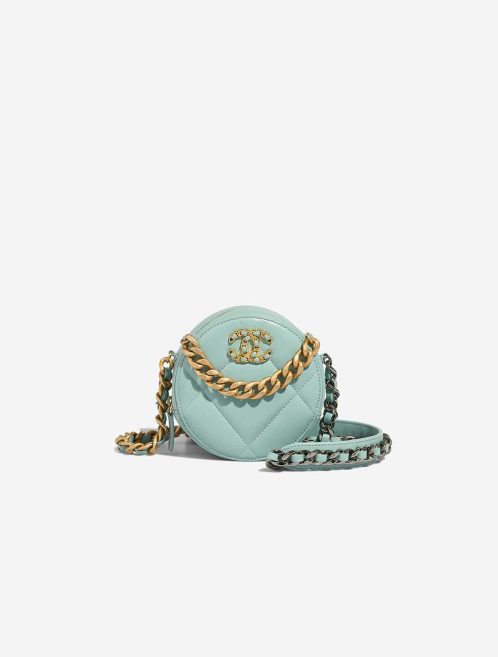 Chanel 19 Round Clutch Lamb Blue Front | Sell your designer bag