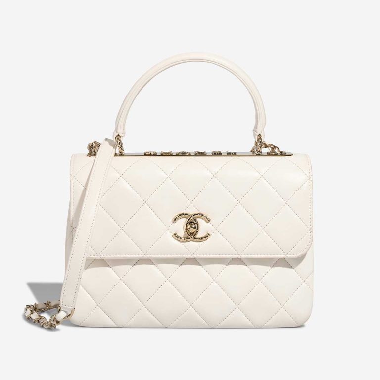 Chanel Trendy CC Medium Lamb White Front | Sell your designer bag