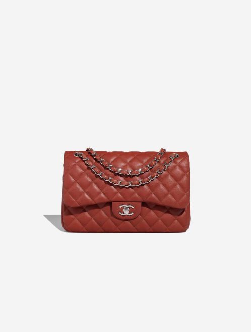 Chanel Timeless Jumbo Caviar Dark Red Front | Sell your designer bag