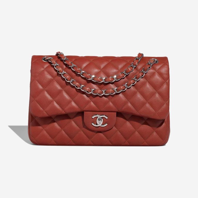 Chanel Timeless Jumbo Caviar Dark Red Front | Sell your designer bag