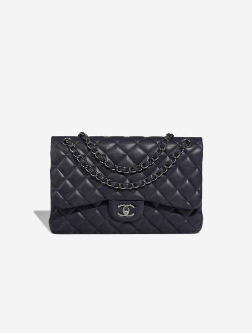 Chanel Timeless Jumbo Lamb Dark Blue Front | Sell your designer bag