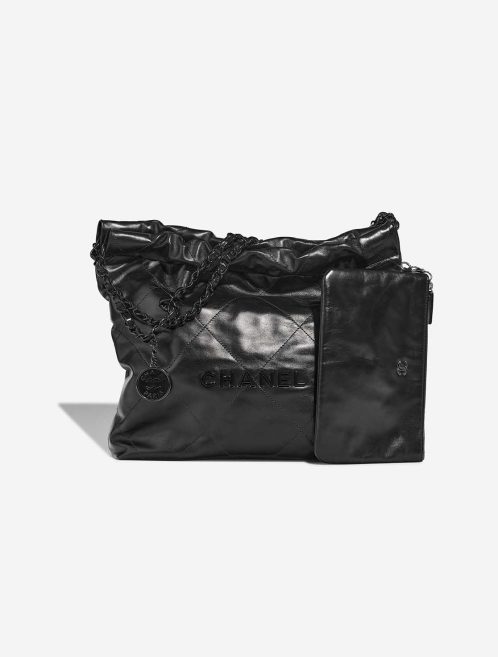 Chanel 22 Medium Kalbsleder Schwarz Front | Verkaufen Sie Ihre Designer-Tasche