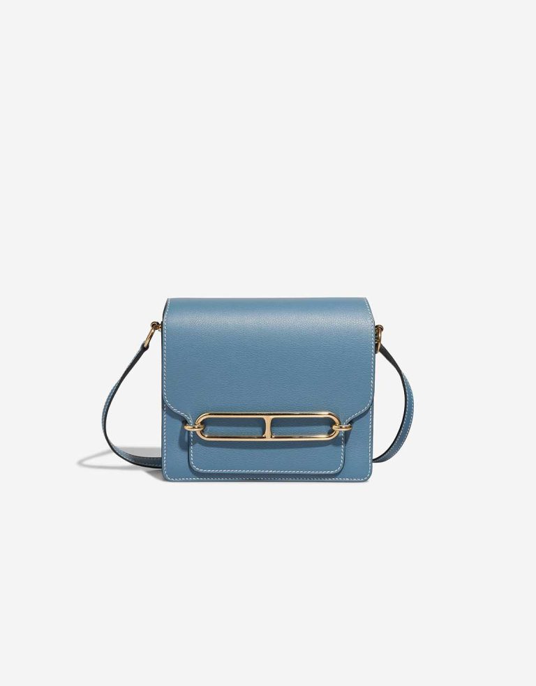 Hermès Roulis 18 Evercolor Bleu Jean Front | Vendre votre sac de créateur