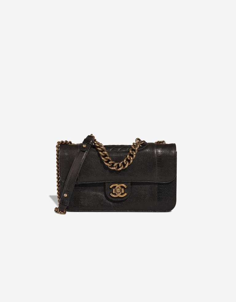 Chanel Timeless Flap Bag Medium Lizard / Lamb Brown Front | Sell your designer bag