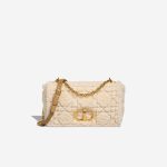 Dior Caro Medium Shearling / Suede White / Brown Front | Sell your designer bag