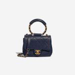 Chanel In The Loop Small Flap Bag Lamb Dark Blue Front | Sell your designer bag