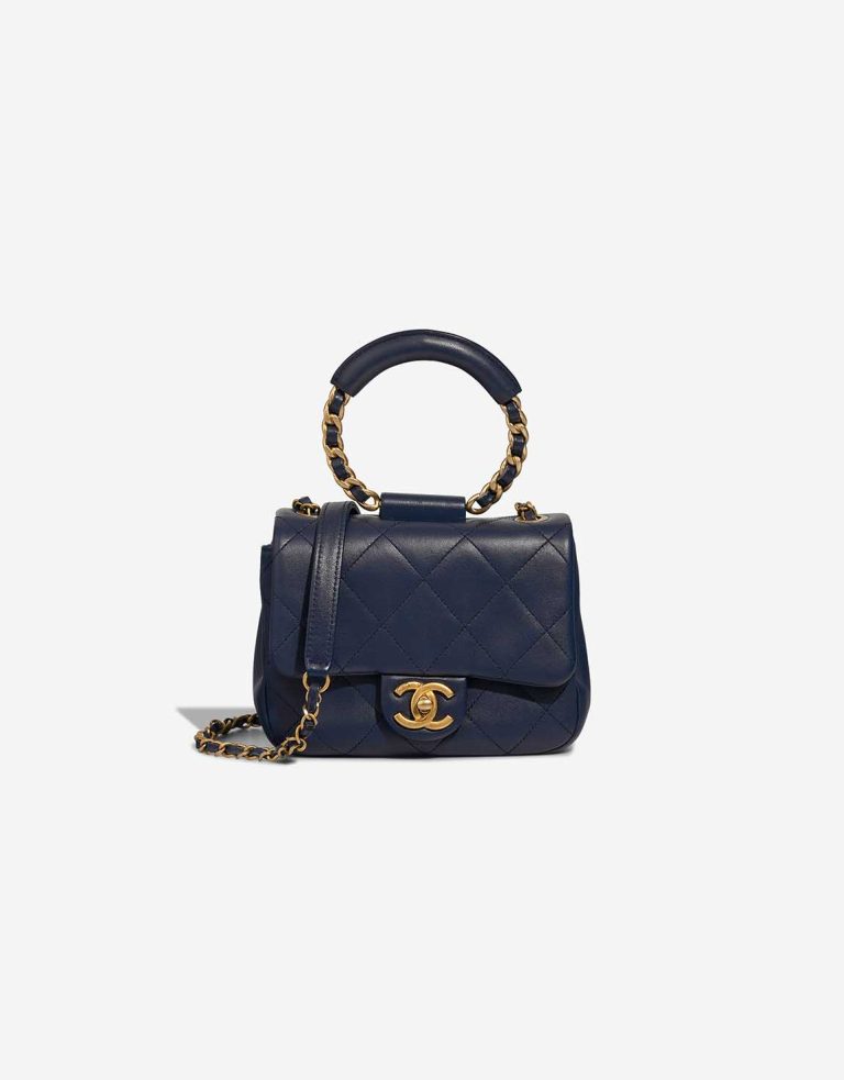 Chanel In The Loop Small Flap Bag Lamb Dark Blue Front | Sell your designer bag