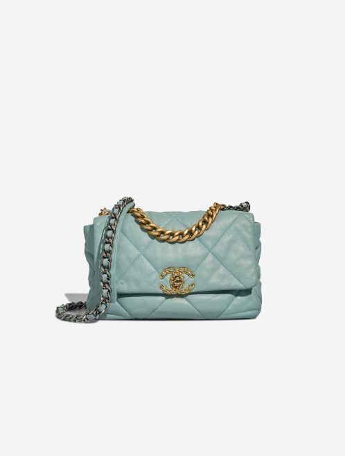 Chanel 19 Flap Bag Lamb Turquoise Front | Sell your designer bag