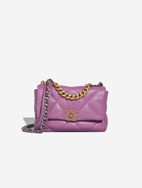 Chanel 19 Flap Bag Lamb Violet Front | Sell your designer bag