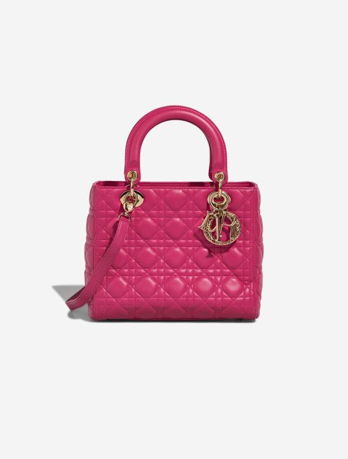 Dior Lady Medium Lamb Pink Front | Sell your designer bag