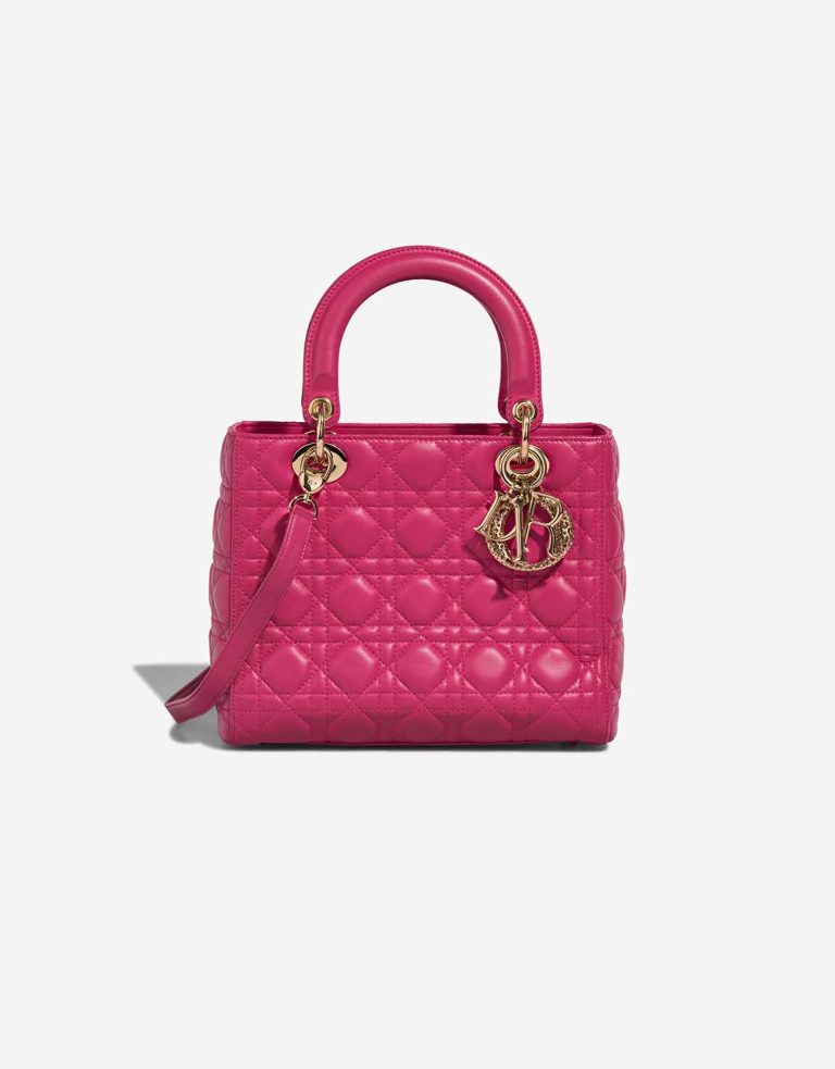 Dior Lady Medium Lamb Pink Front | Sell your designer bag