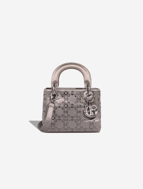 Dior Lady Mini Satin Taupe Silver Front | Sell your designer bag