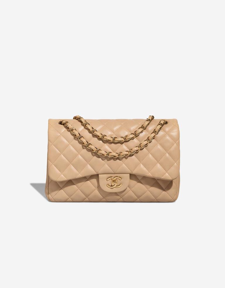 Chanel Timeless Jumbo Lamb Beige Front | Vendez votre sac de créateur