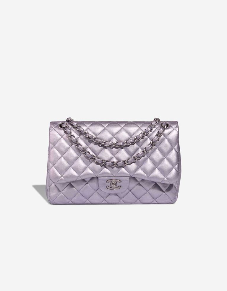 Chanel Timeless Jumbo Lammleder Metallic Lilac Front | Verkaufen Sie Ihre Designer-Tasche