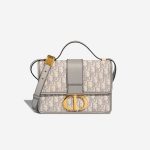 Dior 30 Montaigne Canvas / Calf Light Grey Front | Sell your designer bag