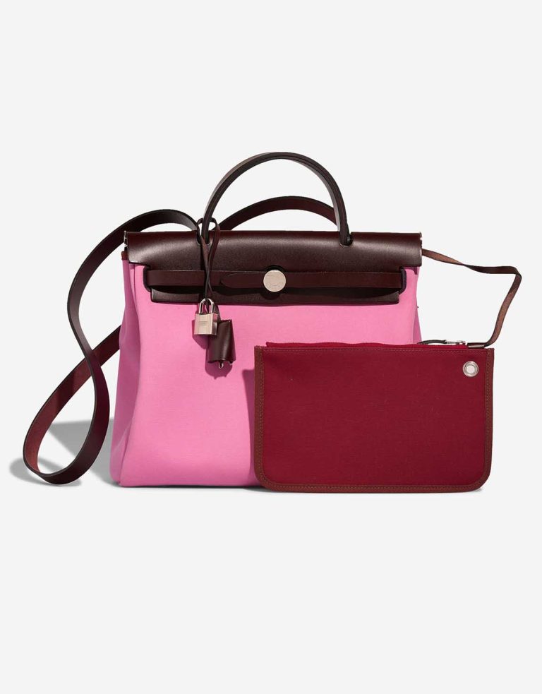 Hermès Herbag 31 Vache Hunter / Toile Rouge Sellier / Bubblegum Front | Vendre votre sac de créateur