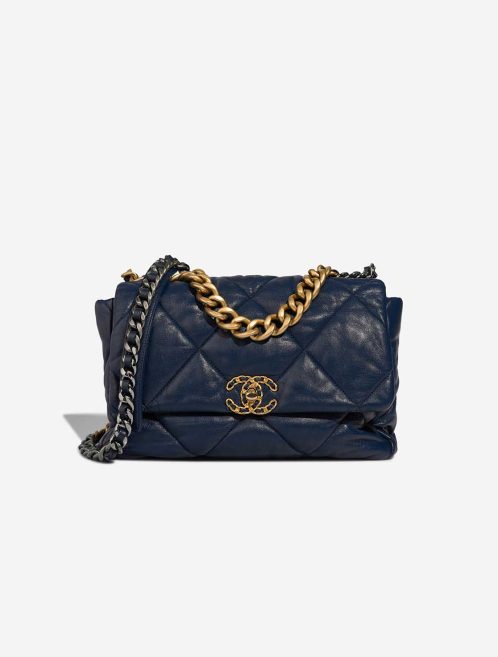 Chanel 19 Flap Bag Large Lamb Blue Front | Sell your designer bag