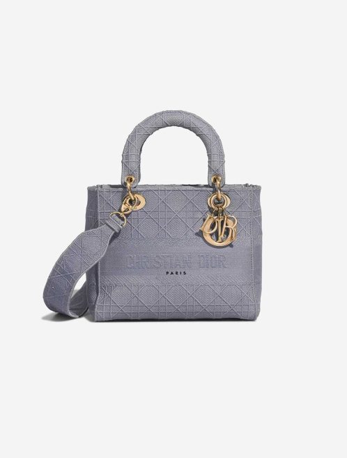 Dior Lady D-Lite Medium Canvas Blue Front | Sell your designer bag