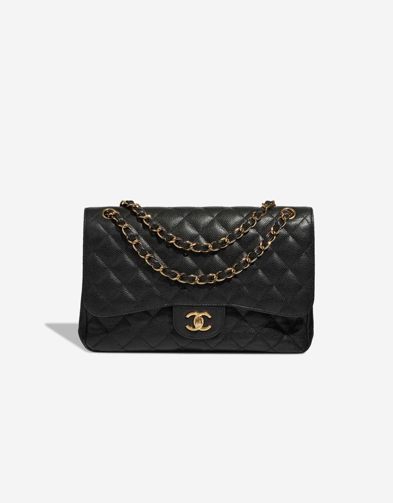 Chanel Timeless Jumbo Veau Grainé Noir Front | Vendez votre sac de créateur