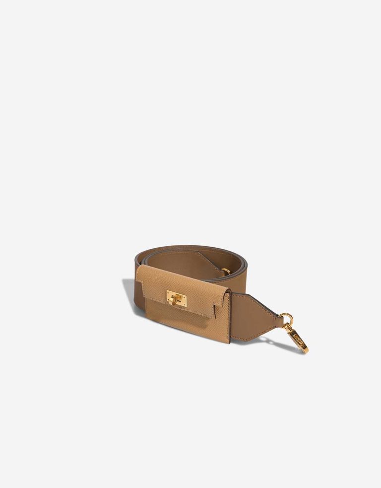 Hermès Kelly Pocket Schulterriemen Epsom  / Swift Alezan / Biscuit Front | Verkaufe deine Designertasche