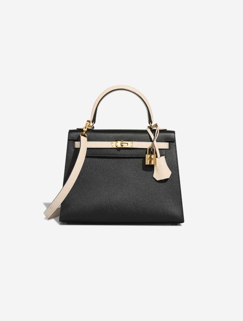 Hermès Kelly Sellier 25 Epsom Black / Craie Front | Vendre votre sac de créateur