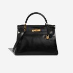 Hermès Kelly 32 Box Schwarz Front | Verkaufen Sie Ihre Designertasche