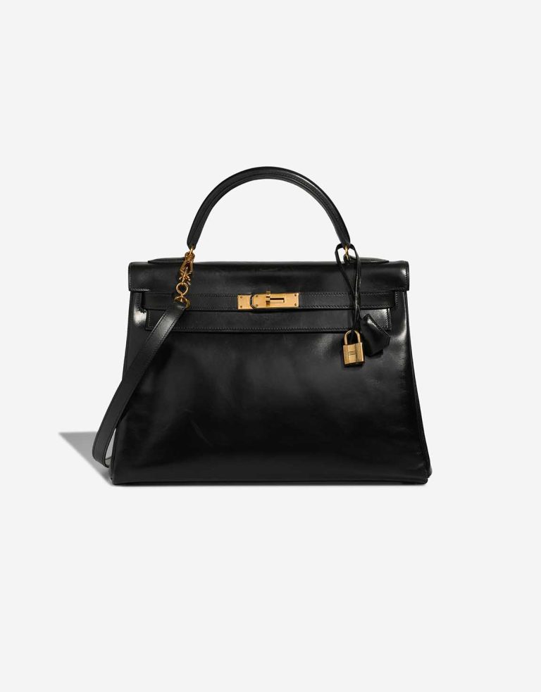 Hermès Kelly 32 Box Schwarz Front | Verkaufen Sie Ihre Designertasche