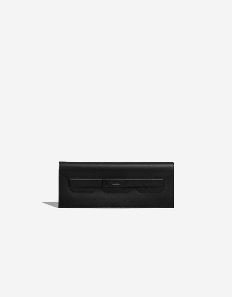 Hermès Birkin Shadow Cut Clutch Swift Black Front | Sell your designer bag