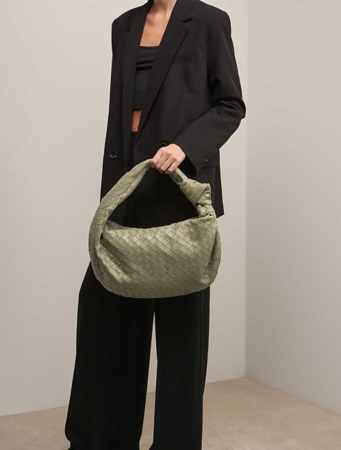 Bottega Veneta Jodie Large Calf Green on Model | Sell your designer bag