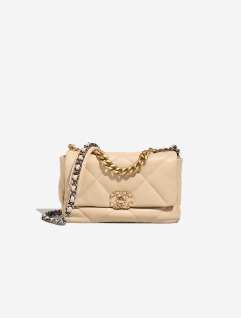 Chanel 19 Flap Bag Calf Beige Front | Sell your designer bag