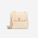 Chanel à rabat Sac Medium Lamb Cream Front | Vendez votre sac de créateur