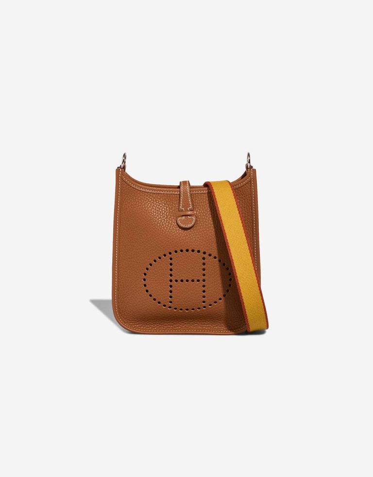 Hermès Evelyne 16 Taurillon Clémence Gold Front | Sell your designer bag