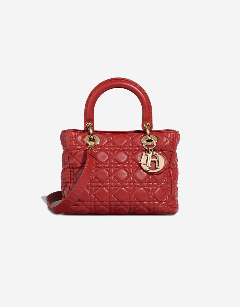 Red mini lady dior sale