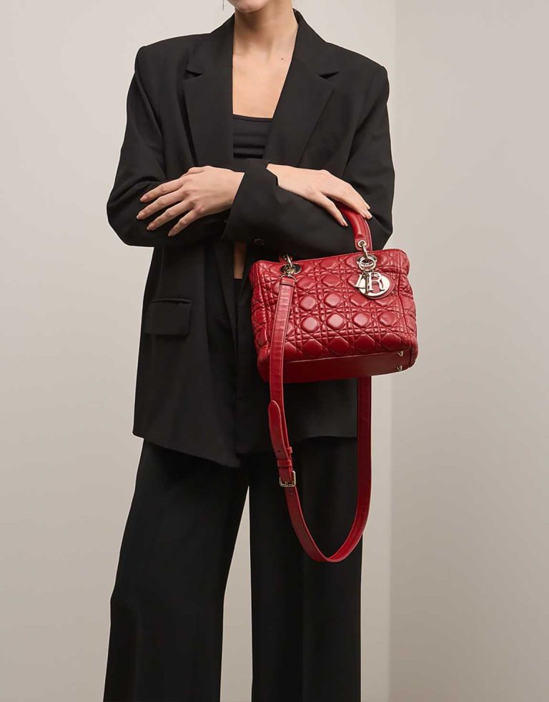 Dior Lady Medium Calf Red Front | Sell your designer bag