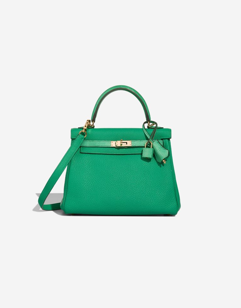 Hermès Kelly 25 Touch Togo / Niloticus lézard Menthe Front | Vendre votre sac de créateur