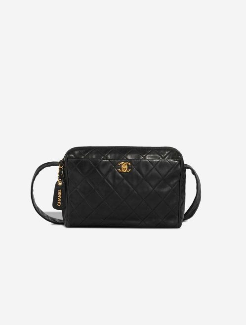 Chanel Kameratasche Lammleder Schwarz Front | Verkaufen Sie Ihre Designer-Tasche