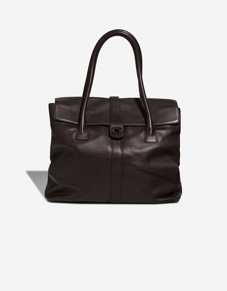 Chanel Shopper Veau Marron Foncé Front | Vendez votre sac de créateur